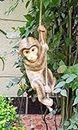 The Decorshed Resin Hanging Monkey for Garden Decoration, Home Decoration, Monkey Figure (Brown)