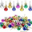 50PCS Christmas Balls with Lanyard, 2cm Ornaments for Christams Trees, Mixed Color Ornaments Ball for Holiday and Party Deocation
