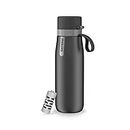 PHILIPS Everyday Insulated Stainless Steel Filtered Water Bottle with Philips GoZero Everyday Water Filter, BPA Free, Purify Tap Water into Healthy Tastier Water Keep Drink Hot/Cold, 18.6 oz. Grey