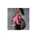 Victoria's Secret Black & Pink Mesh Sport Drawstring Backpack Bag