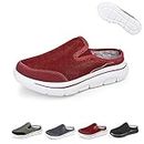 Meaboots Men's Comfortable Lined Fleece Arch Support Sports Sandals, Platform Mesh Non-Slip Orthotic Slippers, Lightweight Warm Waterproof Casual Walking Shoes for Men (39, Red)