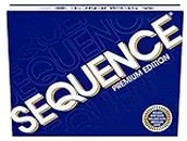 Sequence Premium Edition - Stunning Set with Giant Board (20.25 x 26.25 inches), Exclusive Chips and Deluxe Cards by Goliath, Blue, for Ages 7+