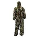 Zicac 3D Leaves Ghillie Camouflage Clothing Tops Pants Jacket Hunting Paintball Airsoft (Leafty Green, for tall 5.9-6.2ft)
