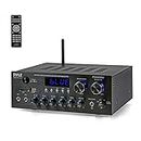 Pyle Bluetooth Home Audio Amplifier Receiver Stereo 300W Dual Channel Sound Audio System w/MP3, USB, SD, AUX, RCA, MIC, Headphone, FM, LED, Reverb Delay, for Home Theater Speakers, Studio