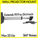 Soporte de montaje en pared para proyector de tiro corto e inclinación giratoria 360o extensible máximo 22 libras