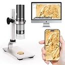 Ninyoon 4K WiFi Microscope with Professional Stand for iPhone Android PC, 50-1000X Digital USB Microscope Wireless Endoscope HD Camera for All Cellphones iPad Android Tablet Windows Mac Chrome Linux