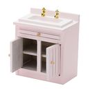  12 maison de poupées évier en bois rose avec meuble meuble Miniature meubles