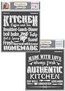 CrafTreat Kitchen Stencils for Crafts Reusable Vintage - Kitchen and Authentic Kitchen (2Pcs) - Size: 6X6 Inches - Quote Stencils for Furniture Painting Vintage - Home Decor Stencils for Painting