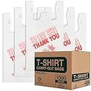 111 Executive Collection T Shirt Bags - White Plastic Bags with Handles - Shopping Bags for Small Business, Grocery Bags, Take Out/To Go Bags for Restaurant, Disposable Tshirt Bags for Retail (1000)