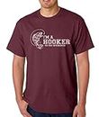 AW Fashions Hooker on The Weekend - Fishing Gear, Fishing Gifts Idea for American Fishers, Father's Day Fishing Men's T-Shirt (Medium, Maroon)