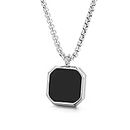 Fashion Frill Men's Jewellery Black Silver Chain For Men Boys Geometric Stainless Steel Black Silver Locket Pendant Necklace Chain For Men Boys For Husband Gift Chains (Modern)