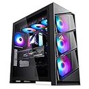Segotep T3 Black Mid-Tower ATX Gaming PC Case, Support Top & Side 360mm Radiators, GPU Snap-On Opening & Closing Front Panel, Type-C Ready, Tool-Free Disassemble (Pre-Install One ARGB & PWM Fan)