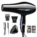 Yurayisen Professional Hair Dryer, Fast Drying Blow Dryer, 2 Speed 3 Heat Setting, with Diffuser, Nozzle, Concentrator Comb, for Multi Hairstyles, Salon Home Travel Hair Styling