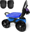 iCOVER Garden Cart Rolling Stool with Wheels and Tool Bag,  w/ kneepad.