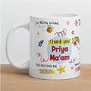 Eagletail India Thank You Teacher Personalized Mug - Custom Teacher'S Name - Best Teacher Gift - 11Oz Ceramic Coffee/Tea Cup Eti1443 (Ma'Am/Sir) - 325 Ml