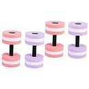 Kisangel 4 Pcs Exercise Hand Bars Pool Dumbbells Water Aerobics Weights Water Weights Dumbbell Water Bottle Pool Weights Barbell Equipment for Water Aerobics Gym Gear Float Fitness Sports
