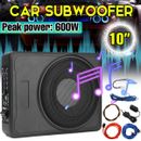 10'' 600W Car Subwoofer Under-Seat Amplifier Speakers Audio Sub Woofer Slim Box