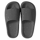 House Slipper For Man Women Pillow Slides Non-Slip Lightweight Open-toe Shower Shoes Quick Drying Extra Thick Sandals (Black, numeric_9_point_5)