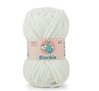 Ganga Blankie Chenille Yarn Supersoft Knitting Wool Ball, (1 Ball/100 Gram Each) White Colour Ball (300 Grams). Suitable for Craft, Babywear, Baby Blankets, Thick mota Thread Shade no -BLK001