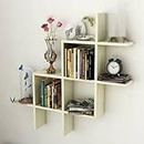 Shoper cart Wall Shelves for Living Room Stylish Wooden,Wall Mounted Book Shelf,Wall Shelf for Photos, Decorations, in Living Room, Kitchen, Hallway, Bedroom, Bathroom(Bent shelve) (White.)