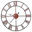 Crystals Open Face Large Outdoor Garden Wall Clock, Giant Big Roman Numerals - 60CM (Copper)