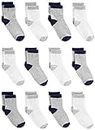 Simple Joys by Carter's Baby Boys' 12-Pack Sock Crew, Gray, White, 0-6 Months