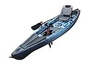 12' Pedal Fin Drive Powered Fishing Kayak | Sit-on-Top or Stand-Capable | 550 lbs Capacity, Ideal for All Ages | Ideal for Ocean, Lake, or River | Pesca canoas caiaques