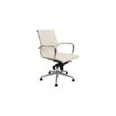 Modern Classic Leather Swivel Guest Chair on Glides