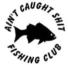 Crawford Graphix Fishing Club Fish Funny Car Boat Hunting Fishing Sticker Decal (5.5", Black)