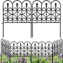 AMAGABELI GARDEN & HOME 5 Panels Decorative Garden Fences and Borders for Dogs 32in(H)×10ft(L) No Dig Metal Fence Panel Garden Edging Border Fence For Animal Barrier Fencing for Flower Beds Yard Patio