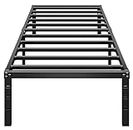 HLIPHA Metal Platform Bed Frame 14 Inch Tall Bed No Box Spring Needed,Twin Size Bed with Heavy Duty Strong Support Slats,Easy to Assemble,Black