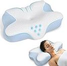 zibroges Cervical Pillow, Memory Foam Pillow for Neck Head Shoulder Pain Relief Sleeping Supports Your Head, Cooling Ergonomic Orthopedic Contoured Neck Bed Pillow for Side, Back and Stomach Sleepers
