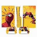DREAMPASS Suitable for PS5 Slim Skin - Spider CD Disk Version disc Console and Controller Accessories Controller Skin Gift Set Spider Decal Anime (Yellow)