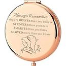 KEYCHIN Beauty Beast Movie Pocket Mirror Princess Belle Fans Gifts Always Remember You are Braver Stronger Smarter Than You Think Compact Mirror for Women Girls Teenagers (Beauty Beast Mirror-RG)
