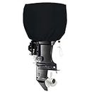FLYMEI Outboard Motor Cover, Heavy Duty Boat Engine Hood Covers Water Resistant Boat Motor Cover Outboard Engine Cover (Black, 115-225 HP)