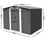 FORESTWEST10x8 FT Garden Shed 2.57x3.12x1.92m Tool Storage Gable Roof Slide Door