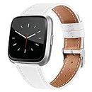 OwnZone Leather Bands Compatible with Fitbit Versa 2/Fitbit Versa/Fitbit Versa Lite/Fitbit Versa SE for Women Men, Adjustable Soft Leather Replacement Strap Wristband for Fitbit Versa Smart Watch