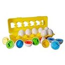 Angel Kids Egg Matching Shape Theme 12 Eggs Matching Game Educational Toys for Kids (Yellow, Blue)