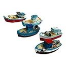 Moira Pack of 5 Miniature Boat Toys Resin Doll House Accessories, Showpieces, Fairy Garden DIY, Terrariums
