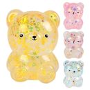 Squishy Bear Stretchy Rebound Animal Toys with Sequins Pocket Squeeze Toys