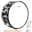Lexington SD403S Snare Drum Set Student Steel Shell 14 X 5.5 Inches with 10 Lugs, Includes Drum Key, Drumsticks and Strap