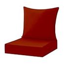 LOVTEX Outdoor Deep Seat Cushion Set, Water Resistant Outdoor Chair Cushions 24 x 24, Patio Chair Cushions for Outdoor Furniture (Deep Seat & Back Cushion), Brick Red