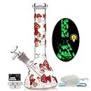 Glass Bong with Tornado percolate,Green Water Bongs with 14.5mm Bong Bowl Height 25cm Weight 400g Glass Pipe for Smoking Hookah Glass Bongs Oil Rig Smoking Pipe Nicotine Free