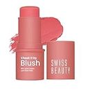 Swiss Beauty Cheek It Up Blush for Cheeks|Lumi-Matte Finish | Lightweight | Easily Blendable | With Jojoba Oil | Shade- Chic Me Up, 8gm