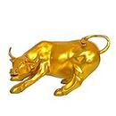 Amazon Brand – Umi Geometric Statue Bull Sculpture Ornament Abstract Animal Figurines Home Office Shop Running Stock Bull, Length 10 inches