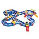 BIG Spielwarenfabrik 1650 AquaPlay - AmphieWorld - 145 x 156 cm Waterway, Includes 79 Pieces, Play Set Including 2 Boats, Amphibian Car and 3 Toy Figures, for Children from 3 Years