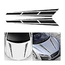 JNNJ 2 Pack Car Hood Decal, Vinyl Long Stripes Auto Decoration, Auto Personality Decal Accessories, Modified Stripe Decal Decoration for Most Vehicle Car Headers, Car Hood Stripe Sticker(Black)