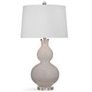 Orren Ellis Salt Creek 31" Pearescent Table Lamp Glass/Linen/Crystal in Gray/White | 31 H x 17 W x 17 D in | Wayfair