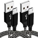D & K Exclusives Micro USB 10FT Cable [2 Pack] Extra Long Charger Fast Charging Data Sync Cord Compatible with Galaxy, Android Smartphones, Kindle Tablets, Reader, Pro/Slim, Black, White