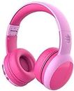 gorsun bluetooth kids headphones with 85dB limited Volume, Children's Wireless Bluetooth Headphones, Foldable bluetooth Stereo over-Ear kids headsets - Pink New Version